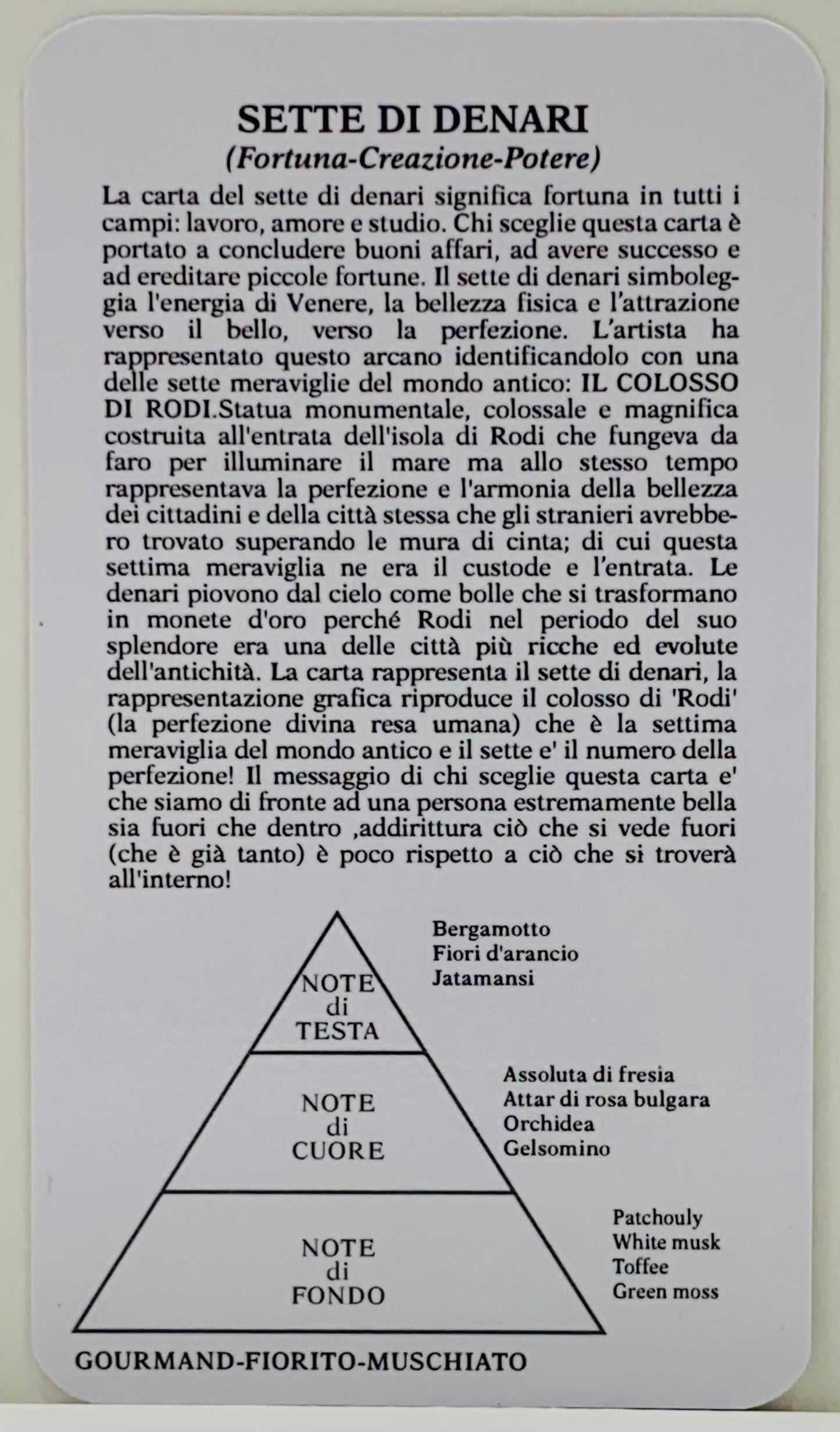 SEVEN OF CHALICES, SETTE DI DENARI