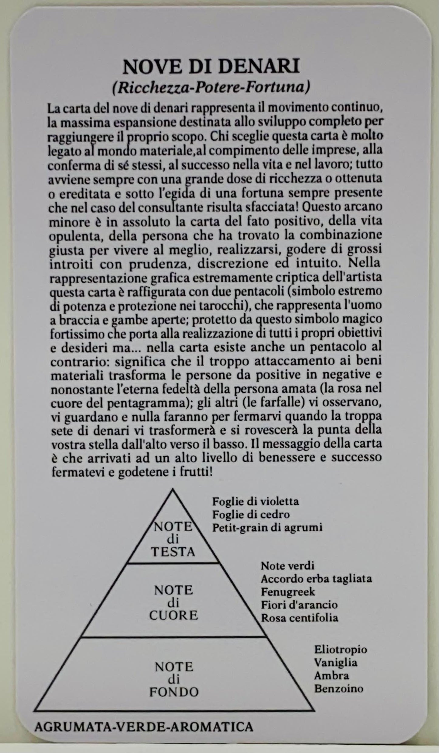 NINE OF PENTACLES, NOVE DI DENARI