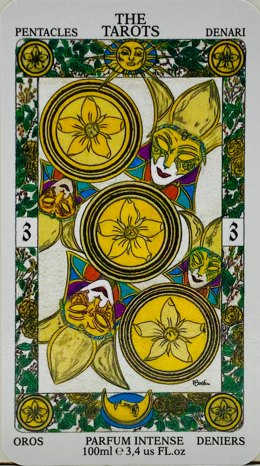 THREE OF PENTACLES,TRE DI DENARI